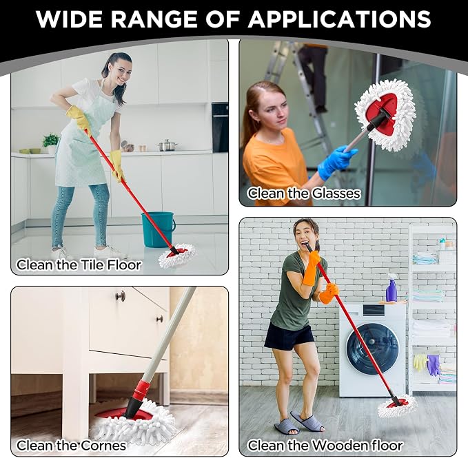 Baderke 3 Pack Chenille Mop Heads Replacements Compatible - Image 6