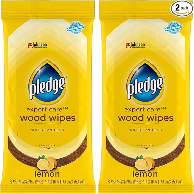 Pledge Expert Care Enhancing Wood Wipes, Lemon Scent by Pledge