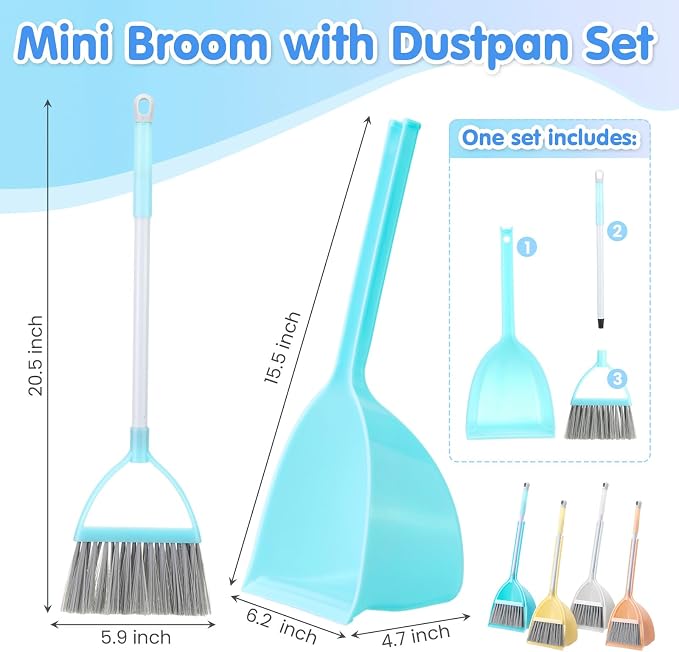 Roshtia 4 Pcs Mini Broom with Dustpan - Image 2