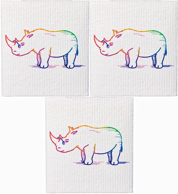Swedish Dishcloths – Eco-Friendly Reusable Kitchen Towels – 3 Pack Cleaning by PinkRhinoLabs
