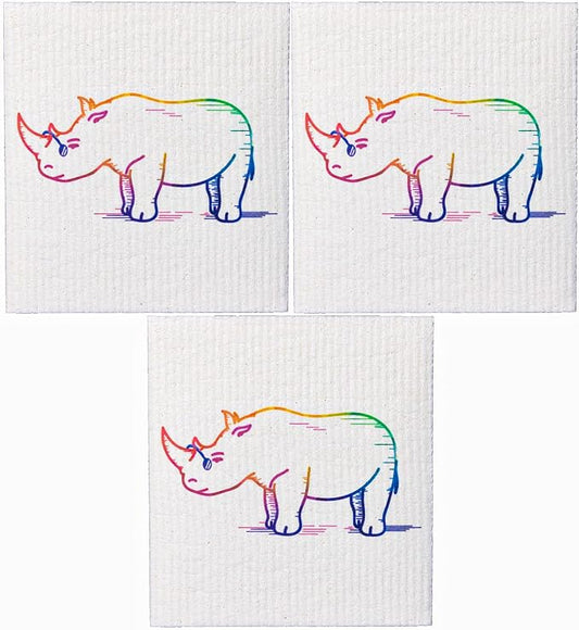 Swedish Dishcloths – Eco-Friendly Reusable Kitchen Towels – 3 Pack Cleaning by PinkRhinoLabs