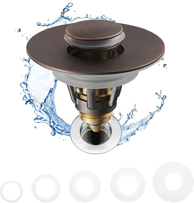 Fransiton Bathroom Sink Stopper, 1.1-1.77 Inch Basin Pop Up Sink Drain Stopper by Fransiton