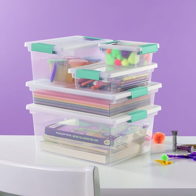 Sterilite 12-Pack Clip Box, Stackable Clear Plastic Bins - Image 4