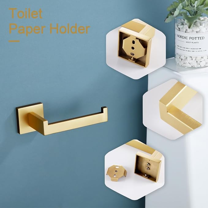 KOKOSIRI Gold Toilet Paper Holder Toilet Roll Holder - Image 6