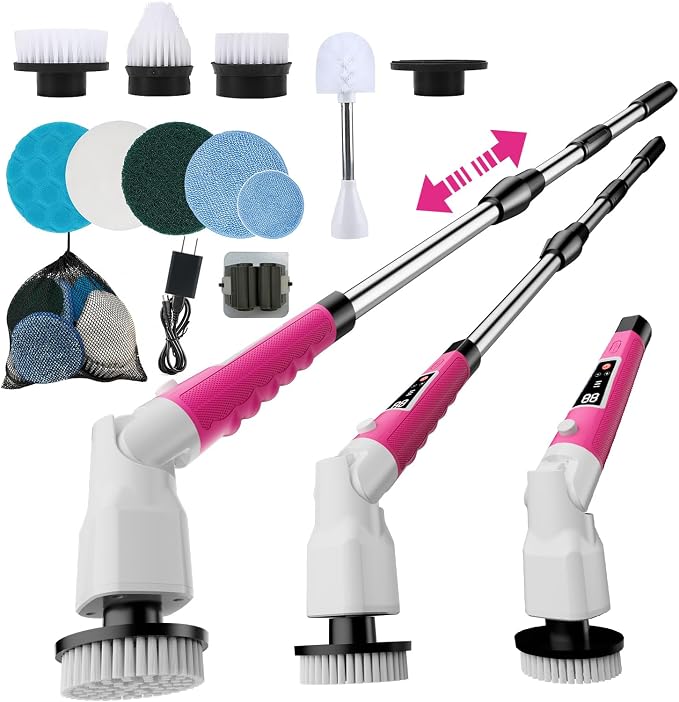 Electric Spin Scrubber, 2026 New Adjustable Angle Cleaning Brush，IPX7 by Unknown