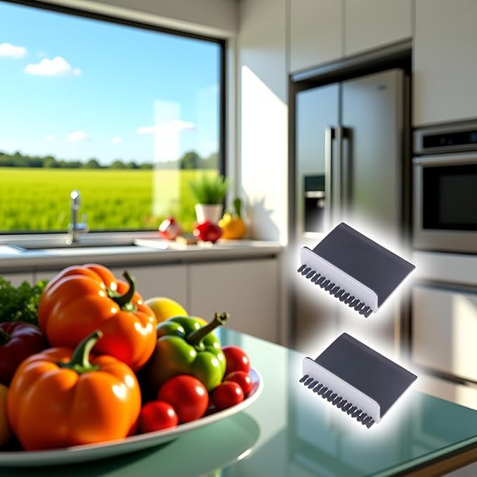 2 Pcs Black Kitchen Sink Squeegee Cleaner Countertop Brush Wiper Vegetable - Image 7