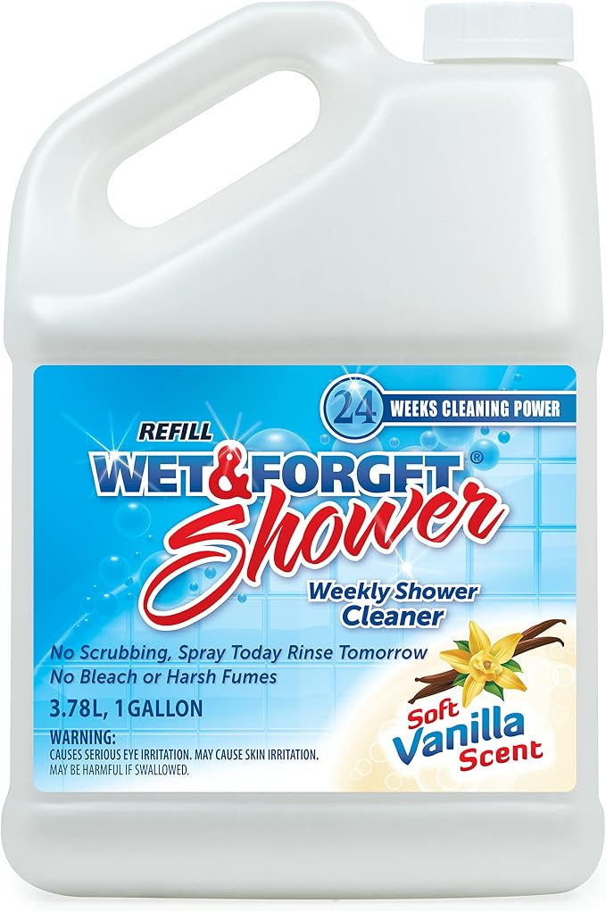 Wet & Forget Shower Cleaner Multi-Surface Weekly No Scrub, Bleach-Free Formula by WetForget
