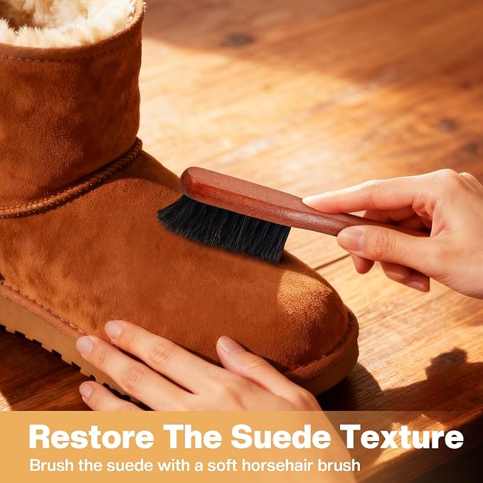 2 Pcs Suede Shoe Brush Nubuck Leather Cleaner Shoes Shine Dauber Crepe - Image 7