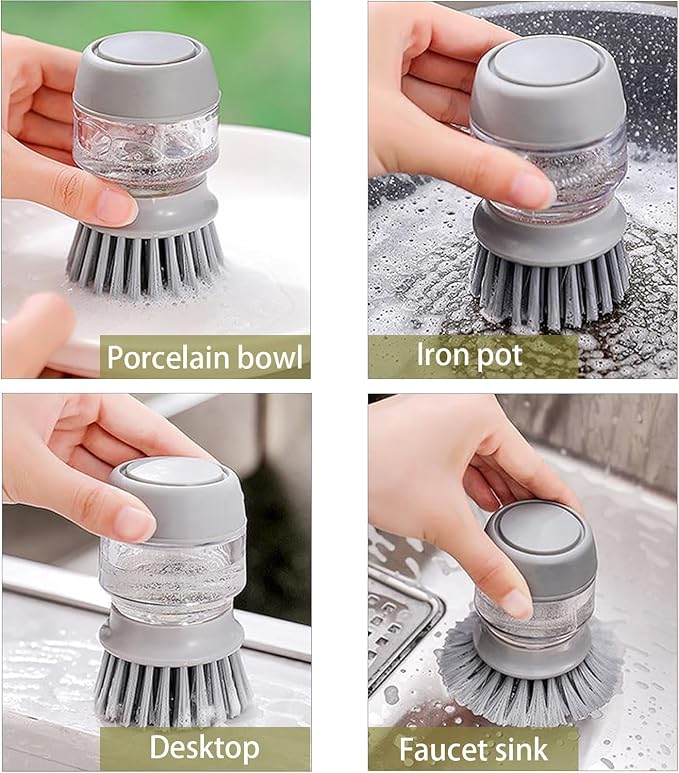 Good Grips Soap Dispensing Palm Brush, Dish Scrub Brush, Kitchen Brushes - Image 7