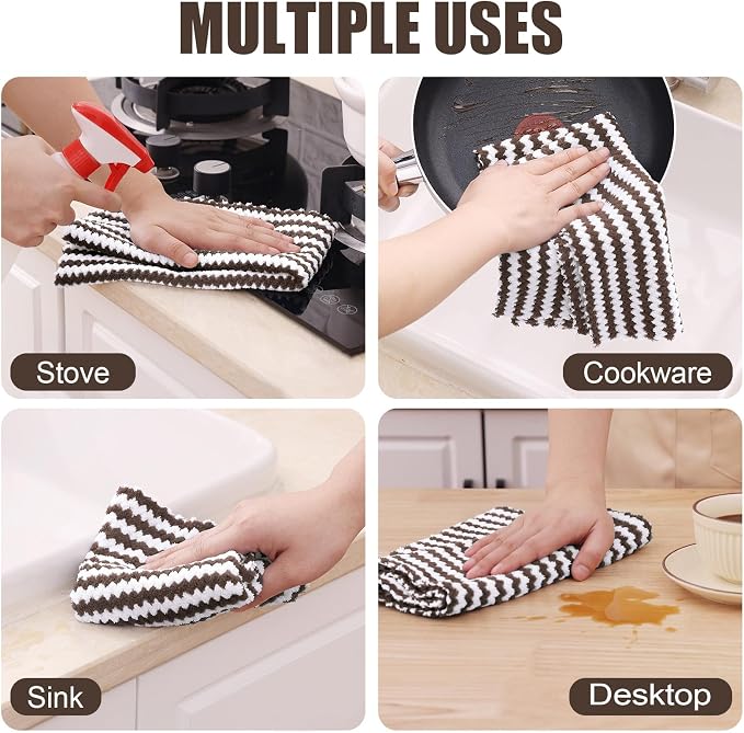 Homaxy Kitchen Towels, Ultra Soft and Absorbent Dish Towels, Reusable Fast - Image 4