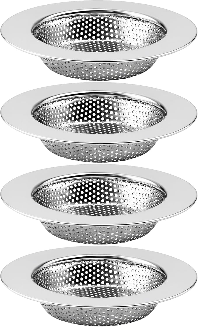 4-Pack Kitchen Sink Drain Strainer, Sturdy Stainless Steel, by HMTIY