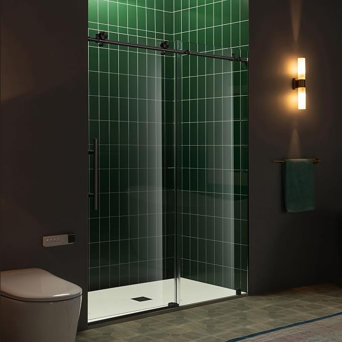 Woodbridge 57.5-60" W x 80" H Frameless Single Sliding Soft-Close Shower Door - Image 9