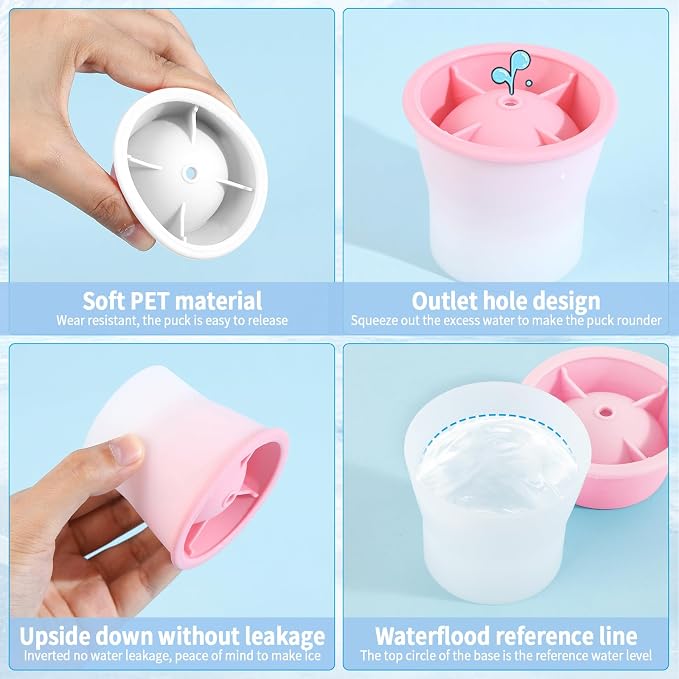 Round Ice Cube Molds 6 Pieces, Silicone Sphere Ice Mold Maker, Stackable Easy - Image 4