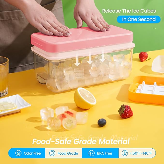 PHINOX Ice Cube Tray with Lid and Bin, Ice Trays - Image 2