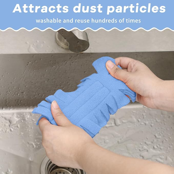 Zubebe 12 Pcs Duster Refill Reusable Fleece Duster Refills Feather Flat Dusters - Image 6