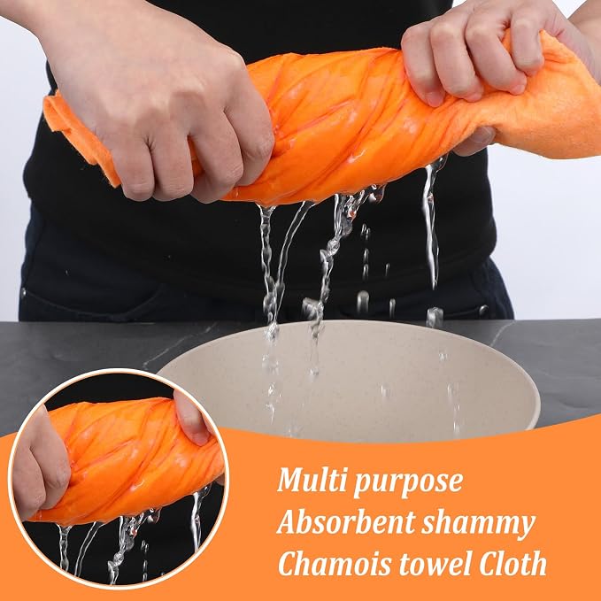 10 Pack Shammy Cloths, 27 X 20 Inch Extra Large Absorbent Cleaning Towels - Image 3