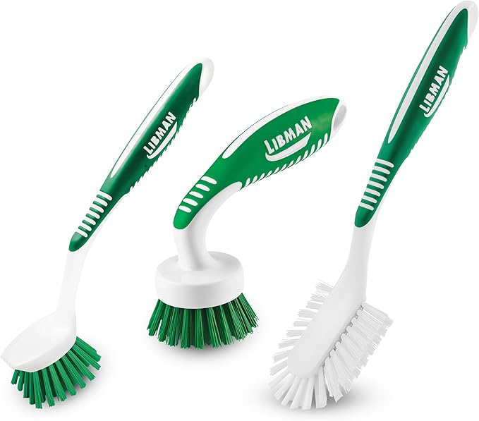 Libman Green & White Cleaning Brush Kit, 3-Piece Set, All-Purpose Brushes by TheLibmanCompany