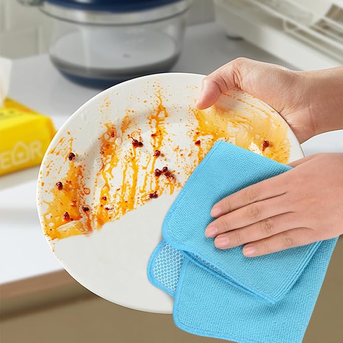 KinHwa Kitchen Washcloths for Dishes Absorbent Microfiber Dish Cloths Quick Dry - Image 6