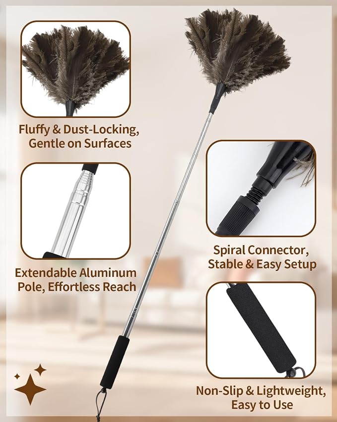 Extendable Ostrich Feather Duster - Image 3