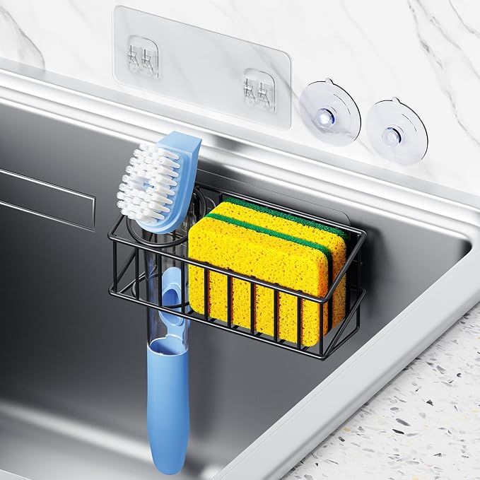 Kitchen Sink Organizer, Strong Adhesive Mount Detachable Sponge Holder by DYFVPOUKITCHENLIFE