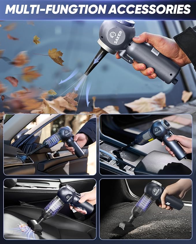 Saker 6 in 1 Car Vacuum Cleaner, 20000PA Handheld Vacuum Cordless Rechargeable - Image 5