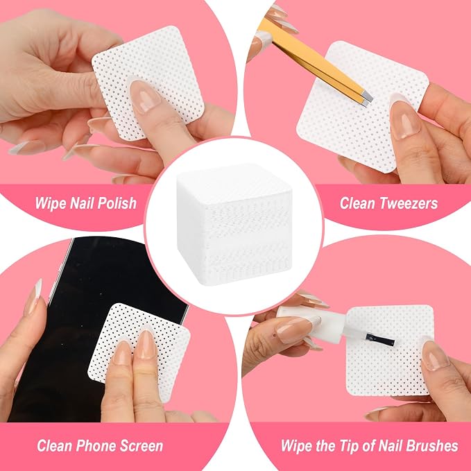 Lint Free Nail Wipes, Acetone Nail Polish Remover 1080PCS - Image 3