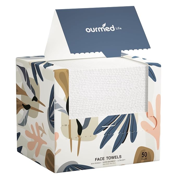 Ourmed Life Face Towels, Disposable Biodegradable Facial Towels by ourmedlife