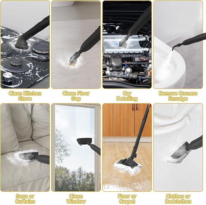 Steam Cleaner, 3 Minutes Fast Heating，for Floors, Grout and Cars - Image 5