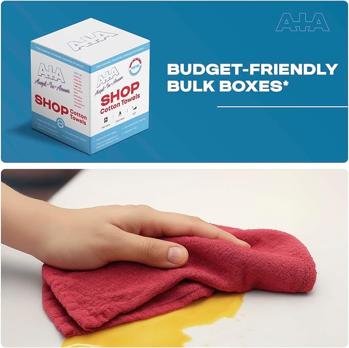 Angel-in-Armor Red Shop Towels – 500 Unit Box of Lint-Free Cotton Shop Towel - Image 5