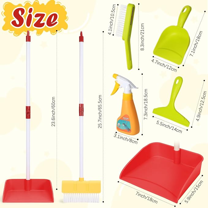 Kids Cleaning Toy Set Toddlers Broom Dust Pan Set - Image 3