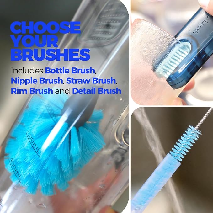 Holikme 6 Pack Brush Set, 3 Straw Brushes, 3-in-1 Cleaning Brush - Image 5