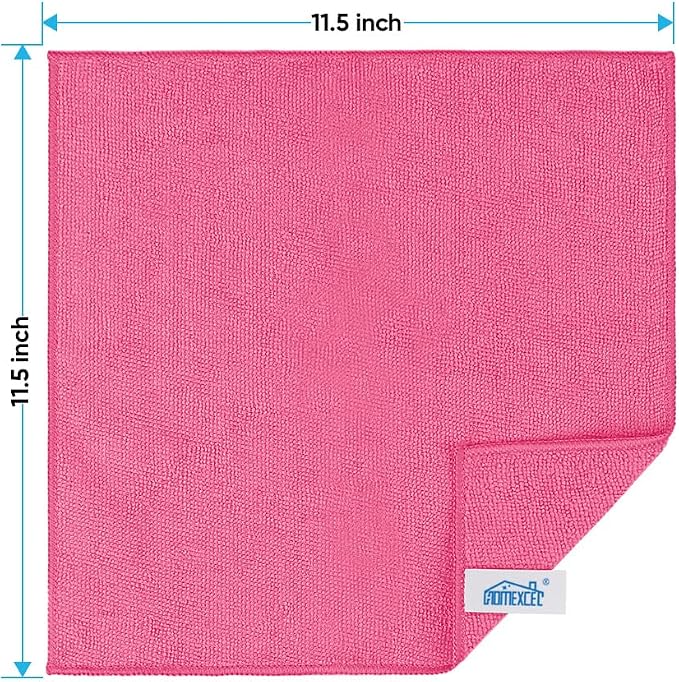 HOMEXCEL Pink Microfiber Cleaning Cloth, 24 Pack Cleaning Towels - Image 2