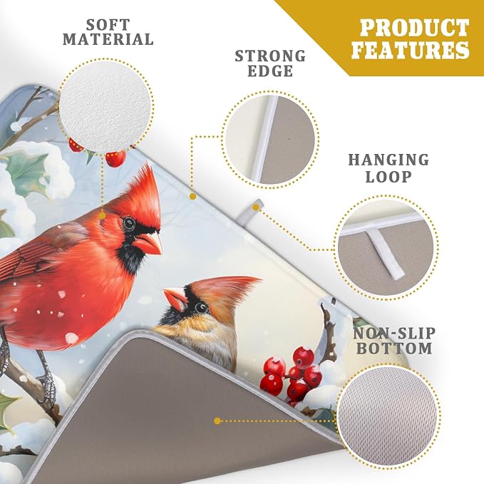 Winter Cardinals Dish Drying Mat - Image 4