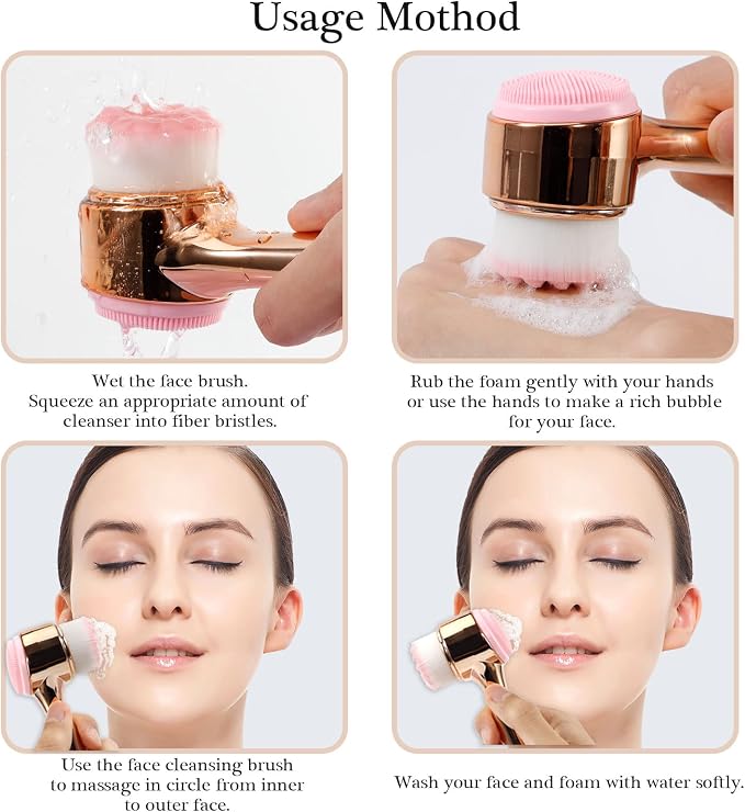Face Brush 2 in 1, Facial Cleansing Exfoliating Brush - Image 5
