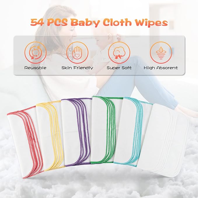 54 Packs Flannel Cloth Baby Wipes - Image 2