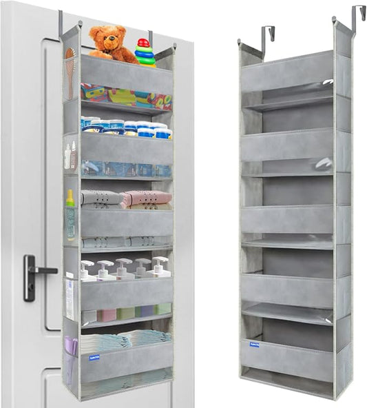 Extra Large Over The Door Organizer Storage 5-Shelves and 10 Side Pockets by ROOMTALK