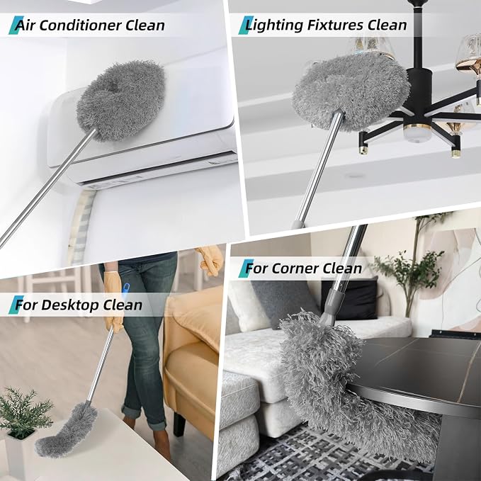DRQ Ceiling Fan Cleaner Duster, 2 Pack Reusable Microfiber Duster - Image 6