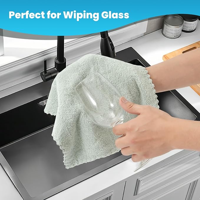 12 Pack Cleaning Cloth, Ultra Soft Absorbent Quick Drying Microfiber Cleaning - Image 5