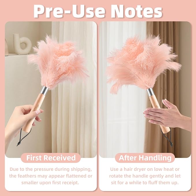 Pink Ostrich Feather Duster - Image 4