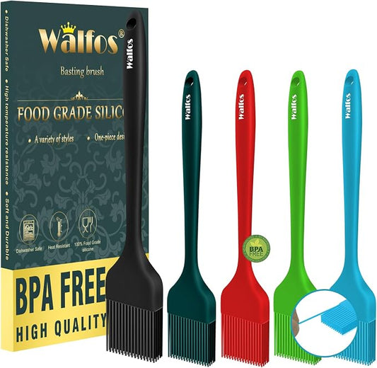 Walfos Silicone Basting Brush Set, 5 Pieces Heat Resistant Pastry Brush by Walfos