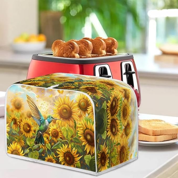 Hummingbird Kitchen Blender Dust Cover Coffee Maker Appliance Covers Sunflower Print Bread Maker Toaster Protector Washable Home Appliance Organizer Accessories