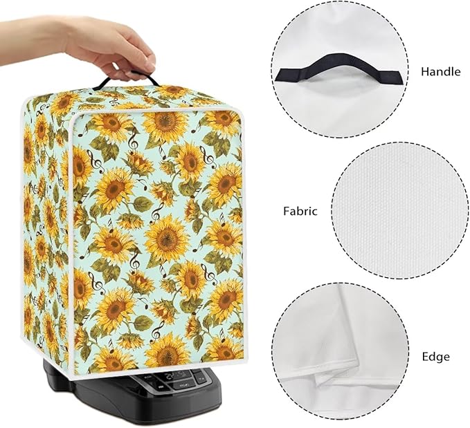 Mumeson Sunflower Blossom Coffee Maker Cover Stand Mixer or Coffee Machine Fingerprint Protection Cover Small Kitchen Machine Cover Fit Multi Kitchen Styles