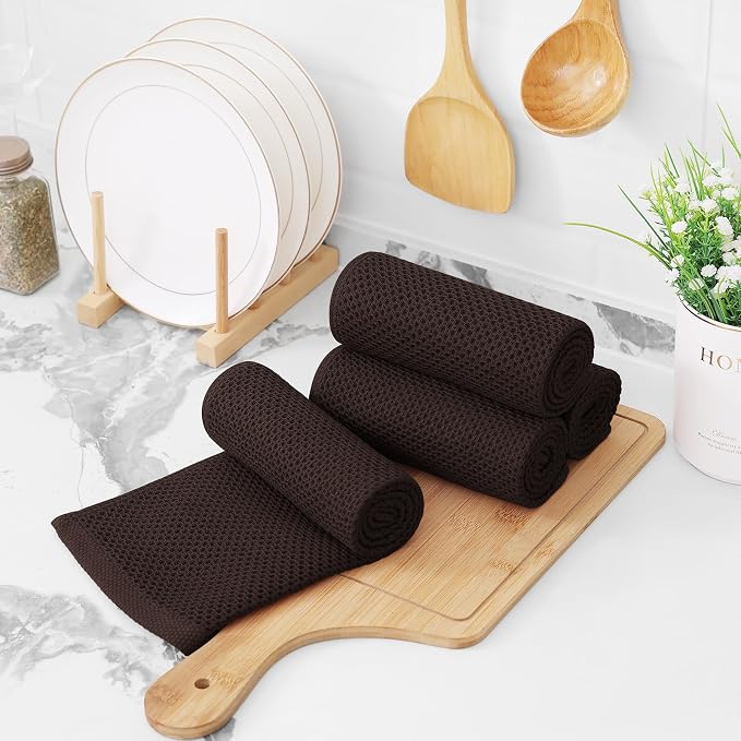 Kitinjoy 100% Cotton Waffle Weave Kitchen Hand Towels - Image 7