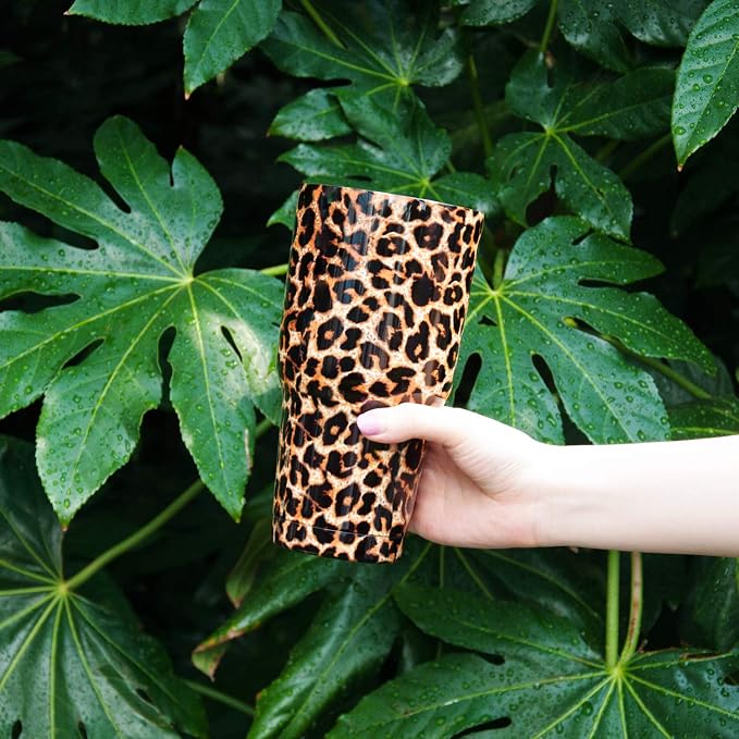30oz Leopard Tumbler Stainless Steel Insulated Travel Mug - Image 6