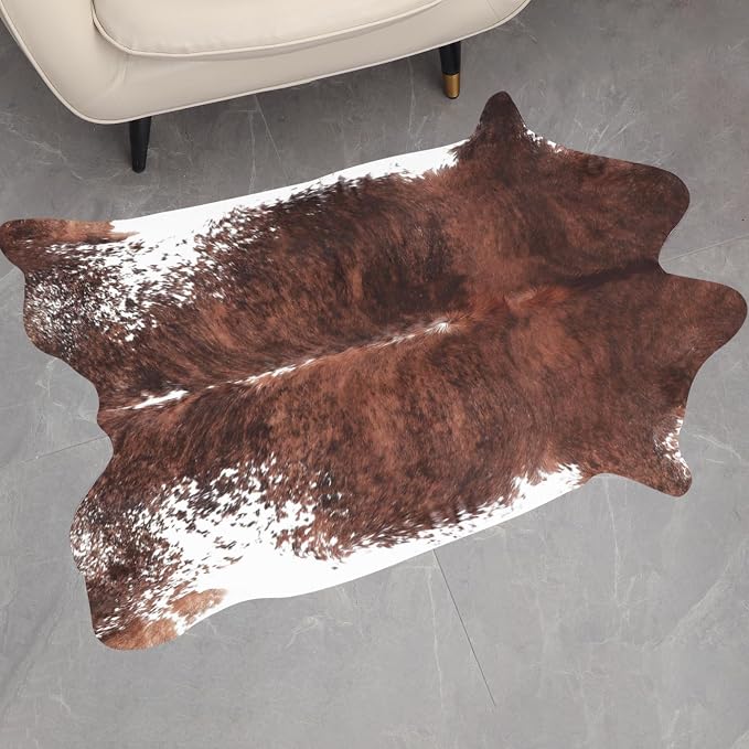 MACEVIA Faux Cowhide Rug Cute Cow Print Rugs Animal Area Carpet Western Decor - Image 2