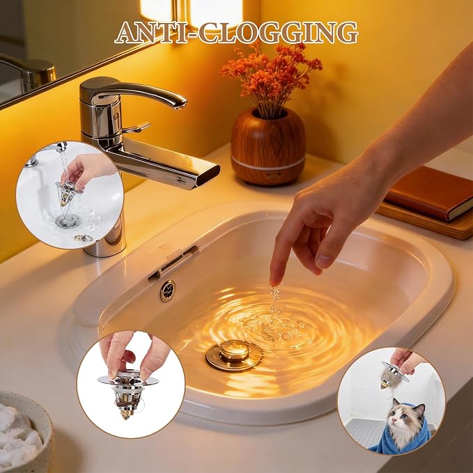 Bathroom Sink Stopper – Universal Bathroom Sink Drain Strainer - Image 7