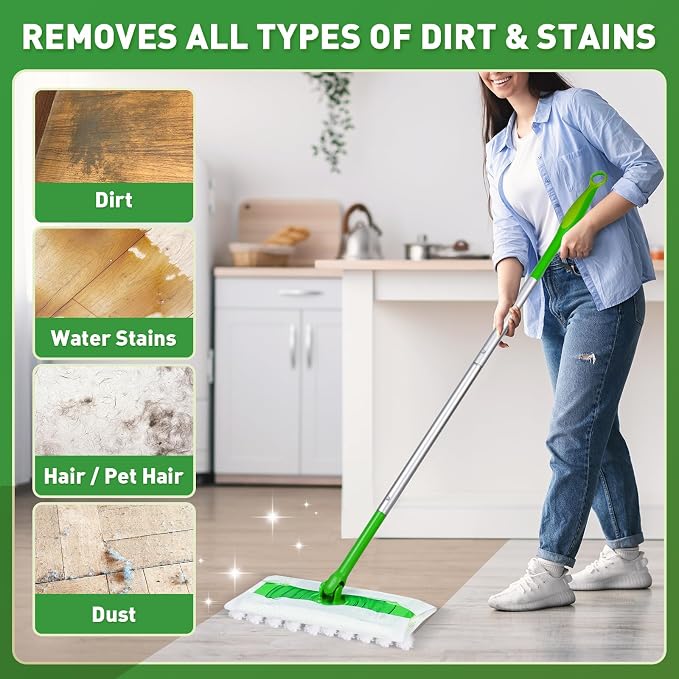100ct Dry Sweeping Cloths for Swiffer Sweeper Mop, Heavy Duty Microfiber Duster - Image 5