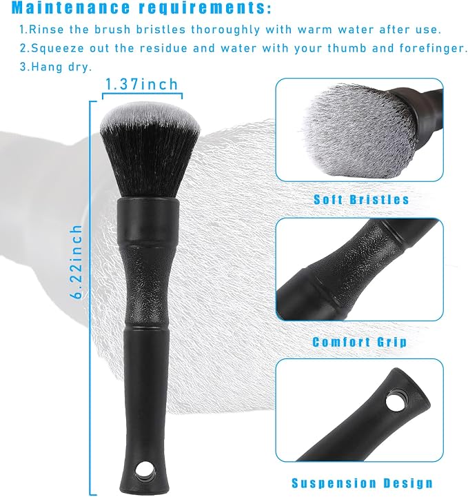Ziciner Car Detailing Brush, Ultra Soft Car Detail Brush Kit - Image 2