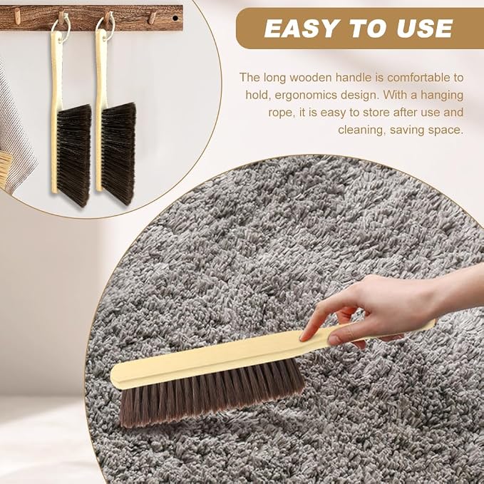 2 Pieces Wooden Hand Broom Brushes, Bench Brush - Image 6