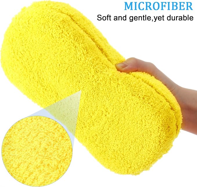 Tanlade 2 Pcs 2 Pack Large Microfiber Car Wash Sponge - Image 2